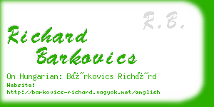 richard barkovics business card